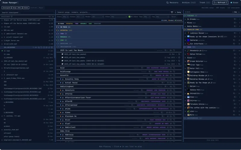 Roam Manager desktop screenshot